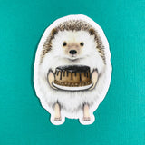 Abundance Illustration - Hedgehog with Cake sticker