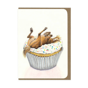 Amy Rose Moore Illustration - BIRTHDAY Horse Cupcake - Greeting Card