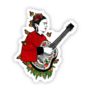 Big Moods - Frida Kahlo - Guitar and Butterfly Sticker