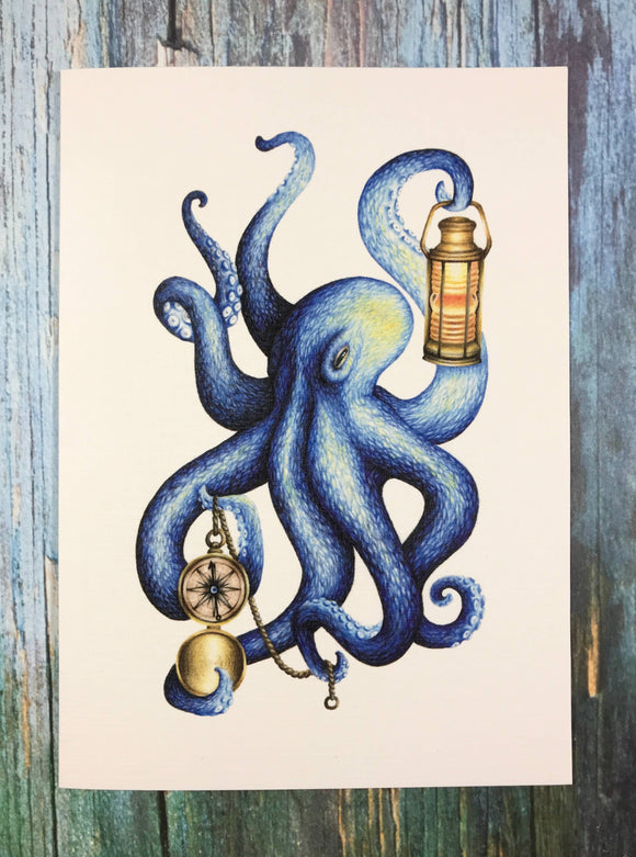 Abundance Illustration - Octopus greeting card 5