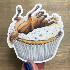 Amy Rose Moore Illustration - Horse on a Cupcake STICKER