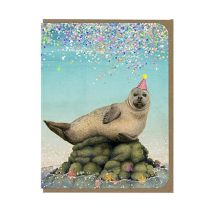 Amy Rose Moore Illustration - BIRTHDAY - Happy Harbor Seal - Greeting Card