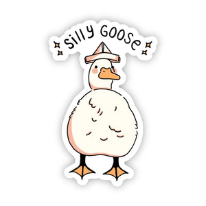 Big Moods - Silly goose animal pun with hat sticker