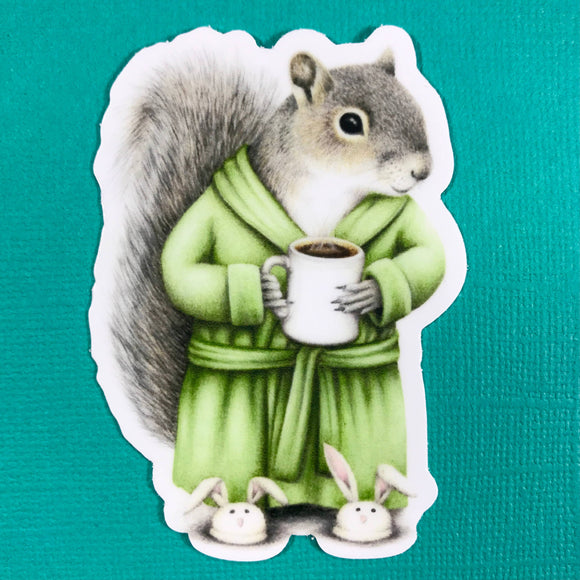 Abundance Illustration - Coffee Squirrel sticker