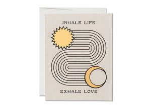 Red Cap Cards - Inhale Exhale encouragement greeting card