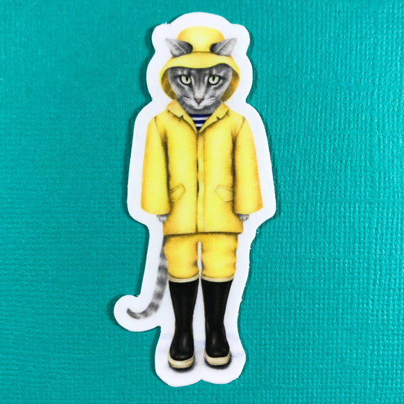 Abundance Illustration - Rain cat sticker